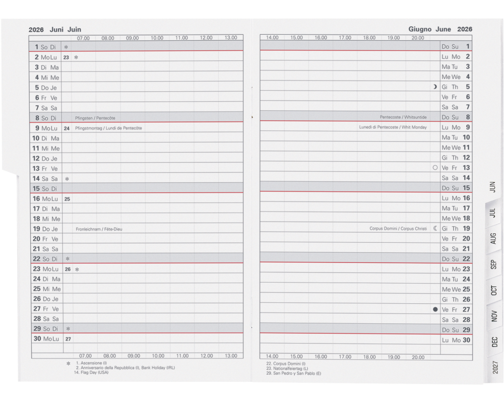BIELLA Planer Istanbul 2026 855610000026U 1M/2S Ersatz ML 10.6x15.3cm