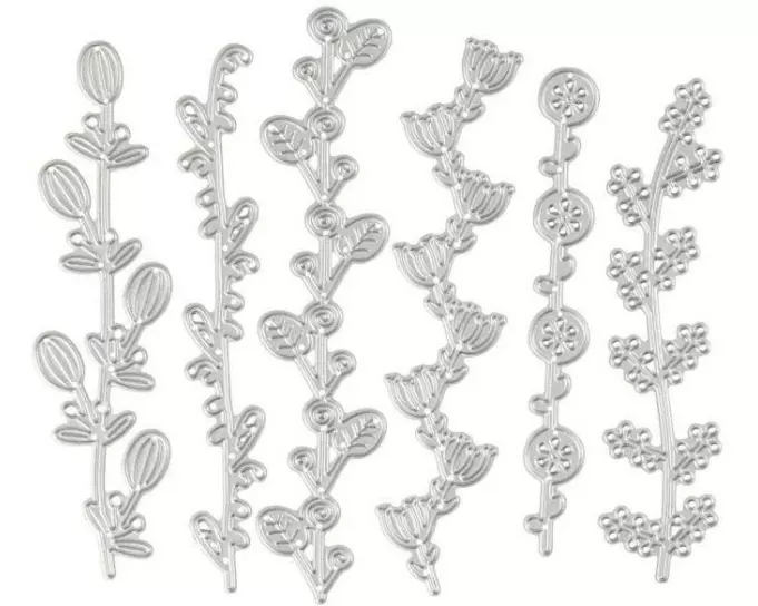 Creativ Company Stanzschablone 14.3 x 12.3 cm, Blumenranken