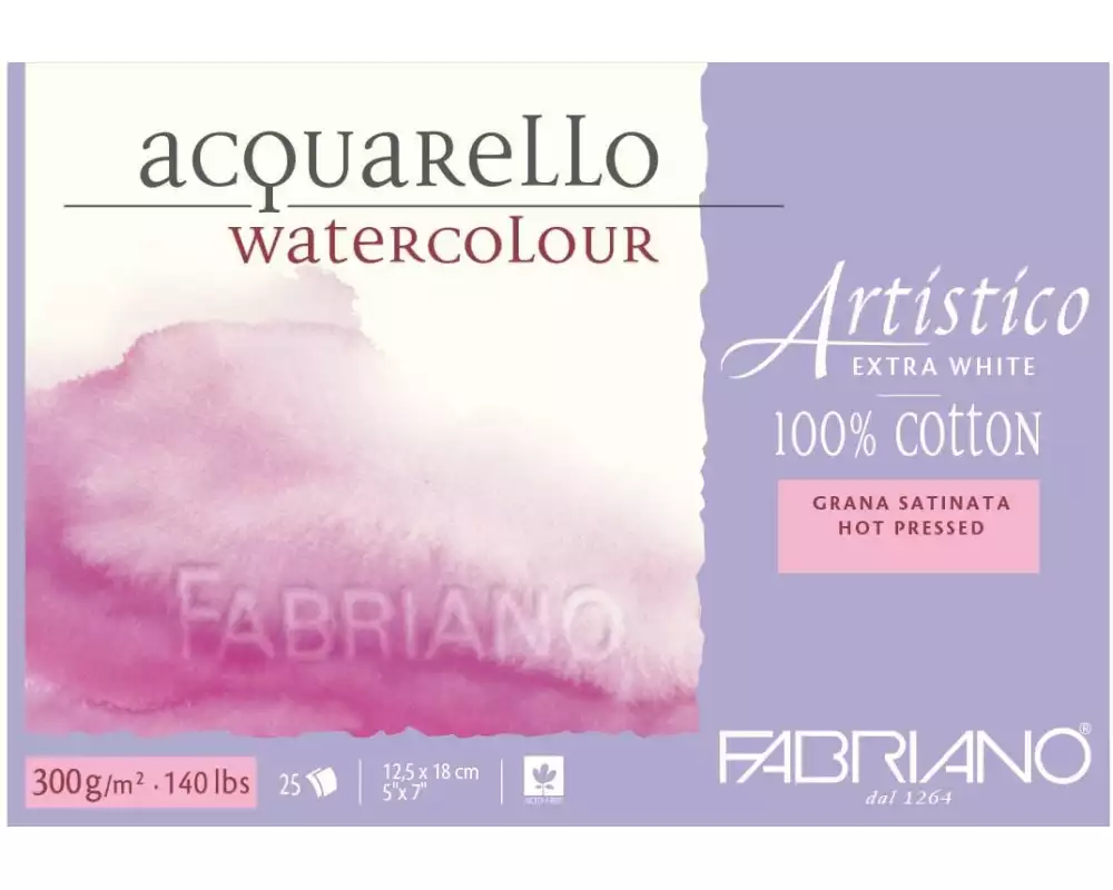 Fabriano Aquarellblock Artistico Extra White 12.5 x 18 cm