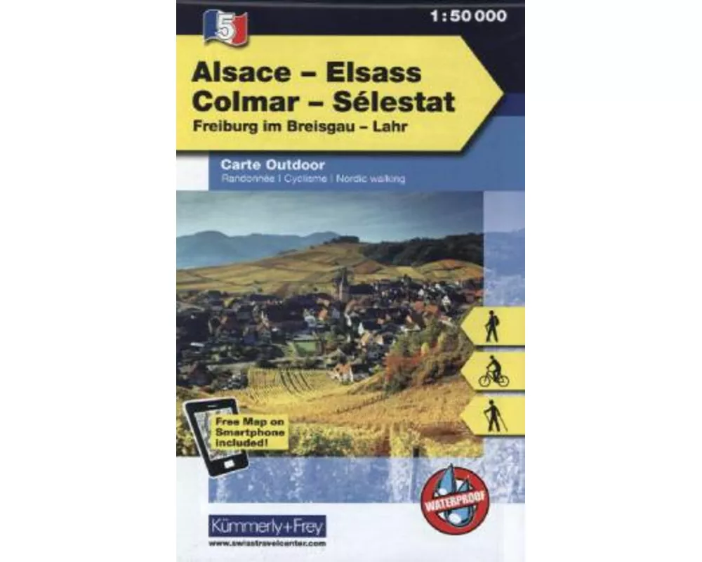Kümmerly+Frey Outdoorkarte Elsass, Colmar, Sélestat 1:50.000