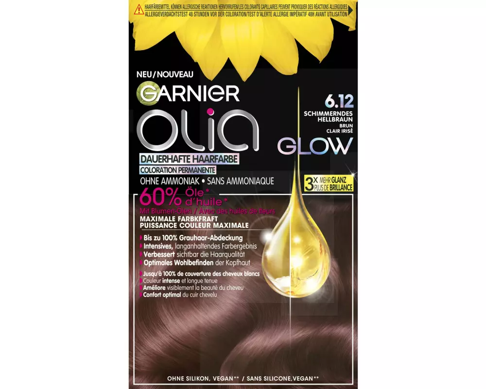 Garnier Haarcoloration Olia 6.12 Schimmerndes Hellbraun