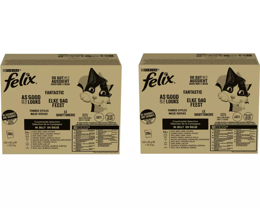Felix Nassfutter AGAIL Fleisch, 2 x 120 x 85 g
