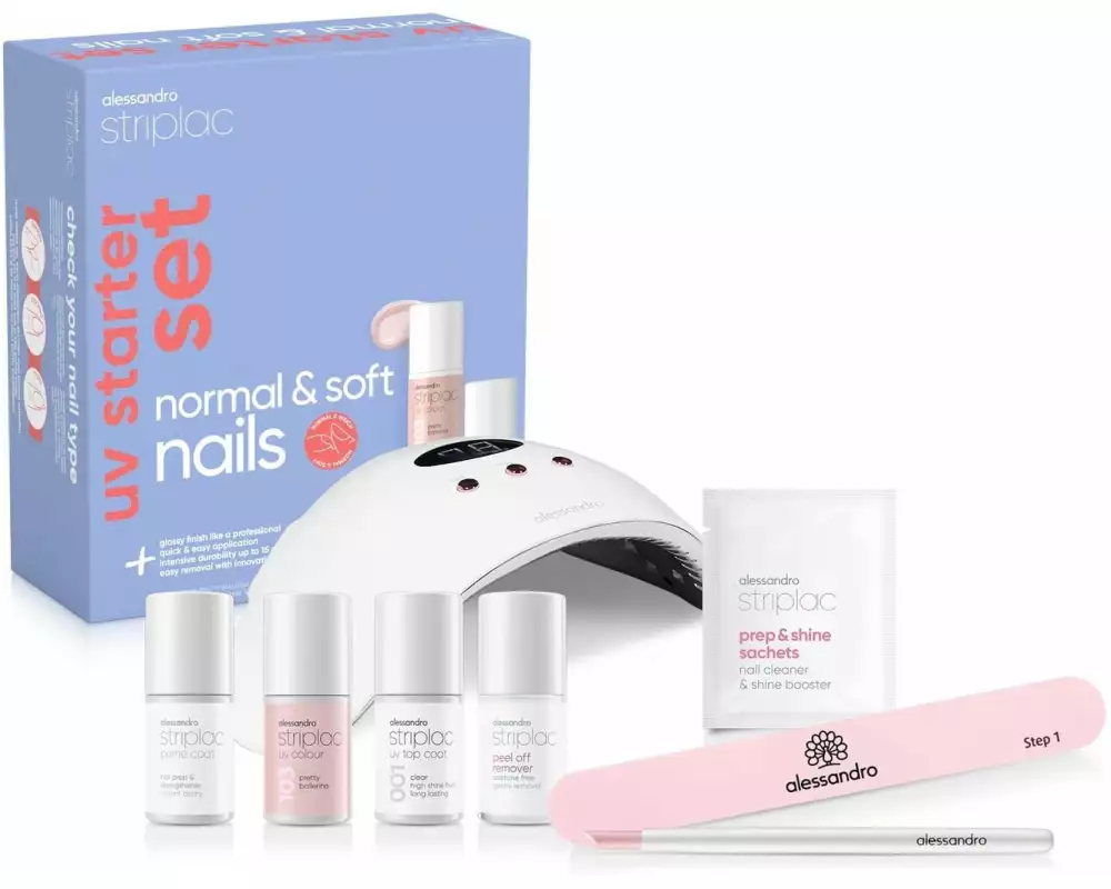 alessandro Striplac UV Starter Set Normal and Soft Nails 1 Colour