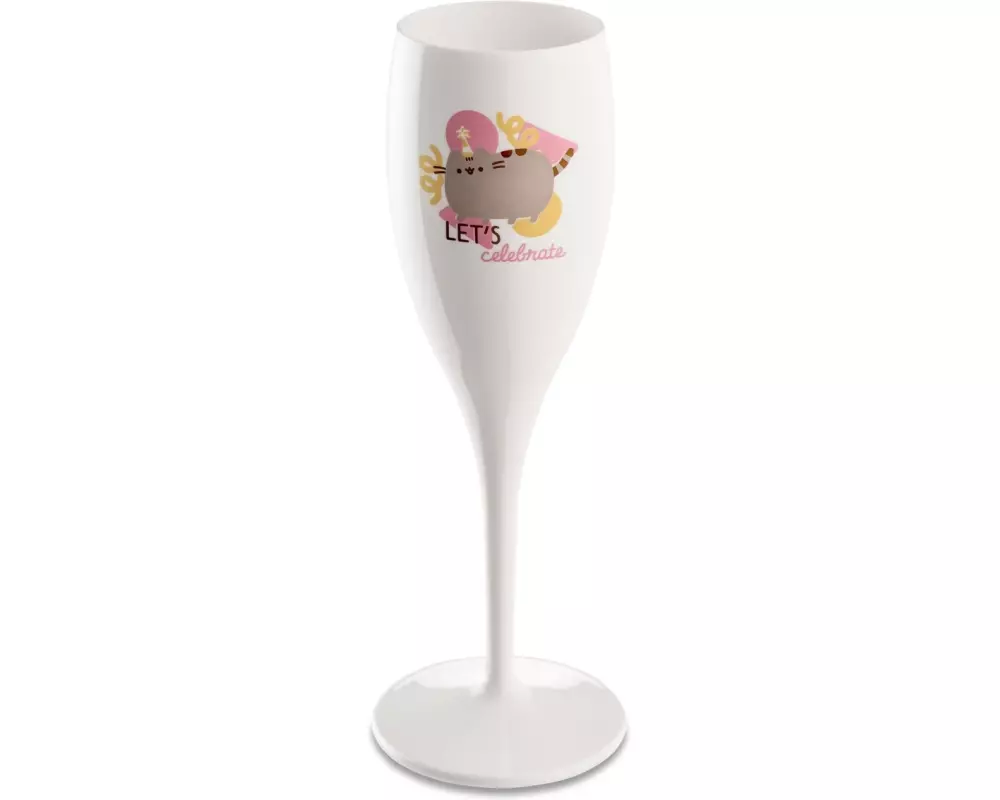 Koziol Sektglas Cheers No.1 Pusheen 100 ml, 1 Stück, Weiss