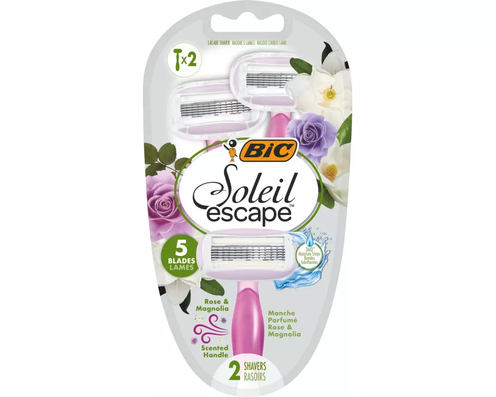 BIC Damenrasierer Soleil Escape Rose Magnolia, 2 Stück