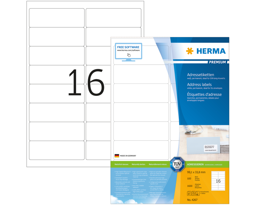 HERMA Etiketten 4267 4267 99.1x33.8mm 1600Stk. 100 Bl.
