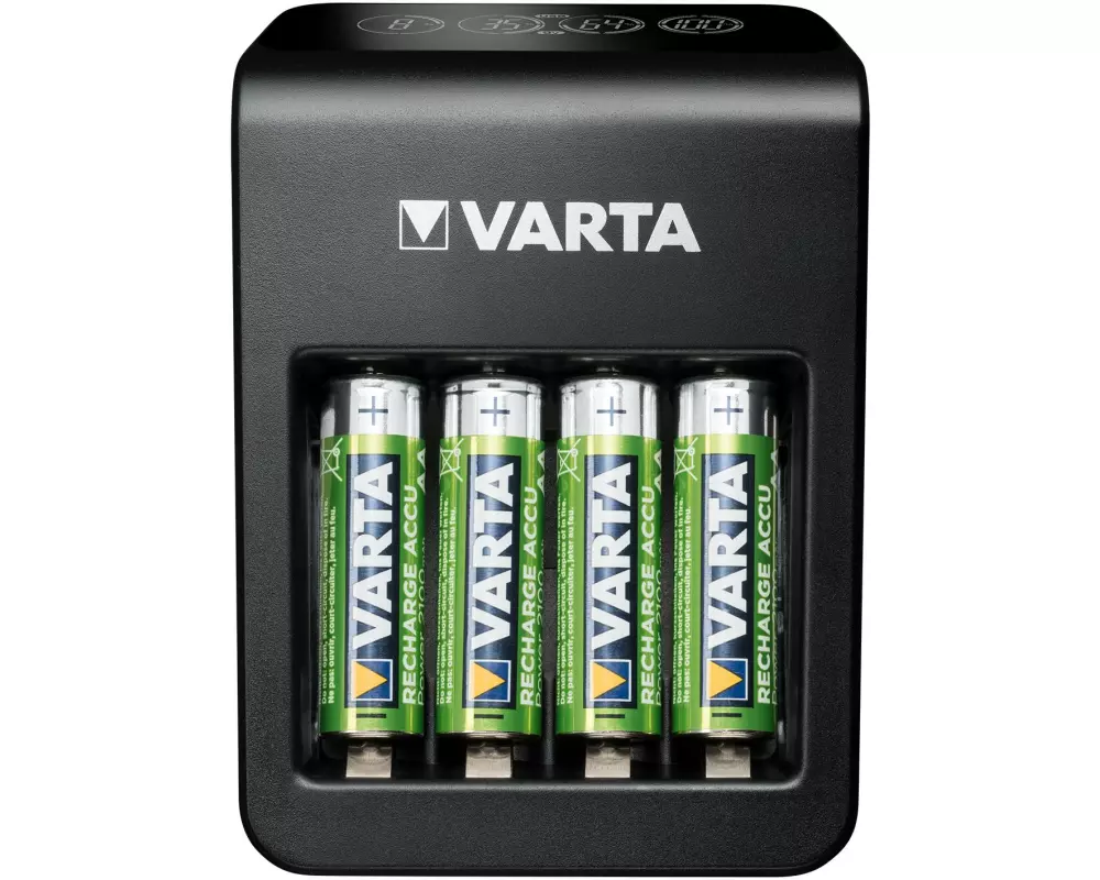 Varta Ladegerät LCD Plug Charger+ + 4x AA 2100 mAh