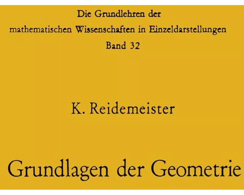 Vorlesungen über Grundlagen der Geometrie