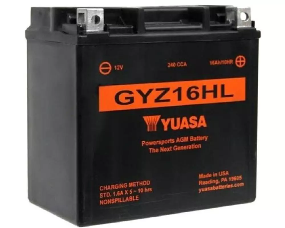 YUASA Motorradbatterie AGM 12 V/16Ah/240A