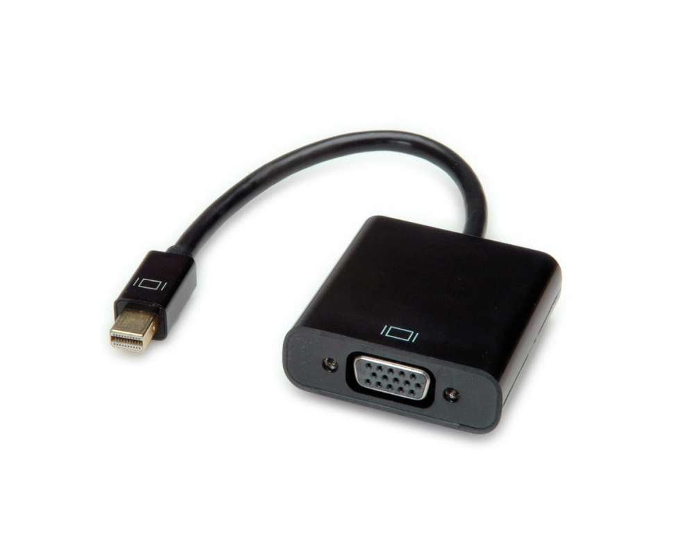 VALUE Mini DisplayPort-VGA Adapter, Mini DP ST - VGA BU, Aktiv