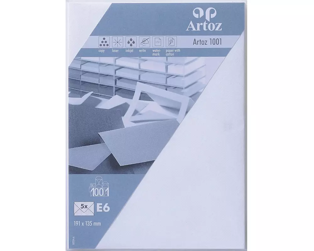 Artoz Couvert 1001, E6, 5 Stück, Blütenweiss
