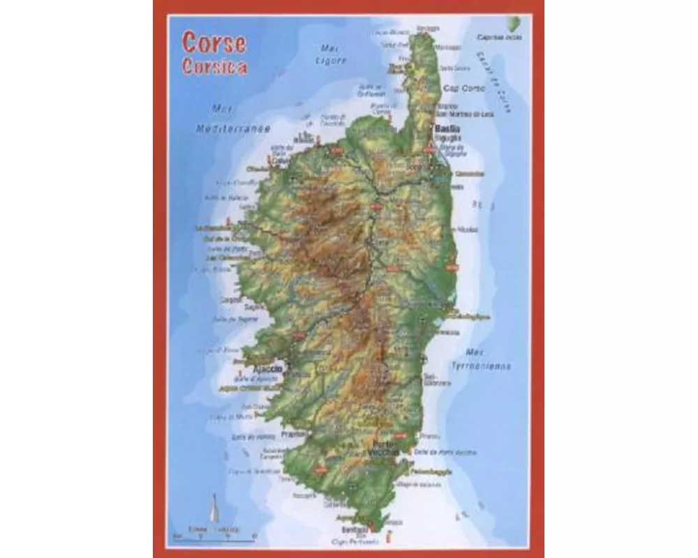 Reliefpostkarte Korsika