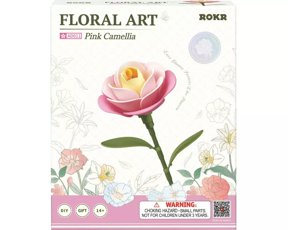 ROKR Bausatz Pink Camellia 3D-Puzzle