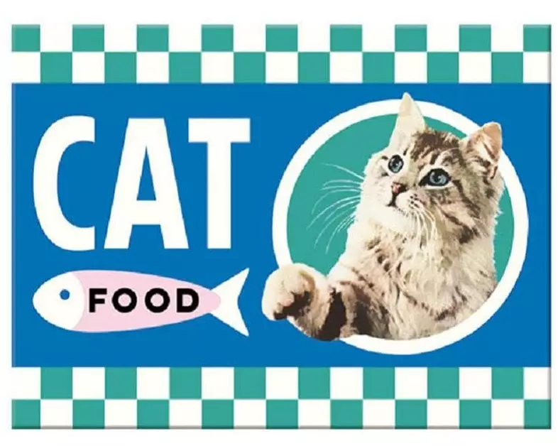Nostalgic Art Haftmagnet Cat Food 1 Stück, Blau/Weiss