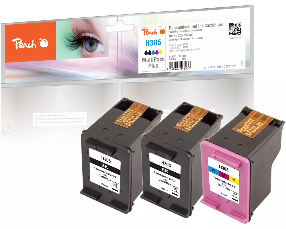 Peach Tinte HP Nr. 305 2x Black, 1x Color