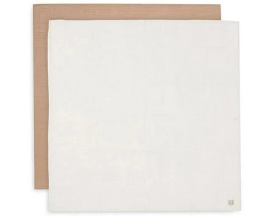 Jollein Mulltuch Hydrophil 2er, 115 x 115 cm, Biscuit/Ivory