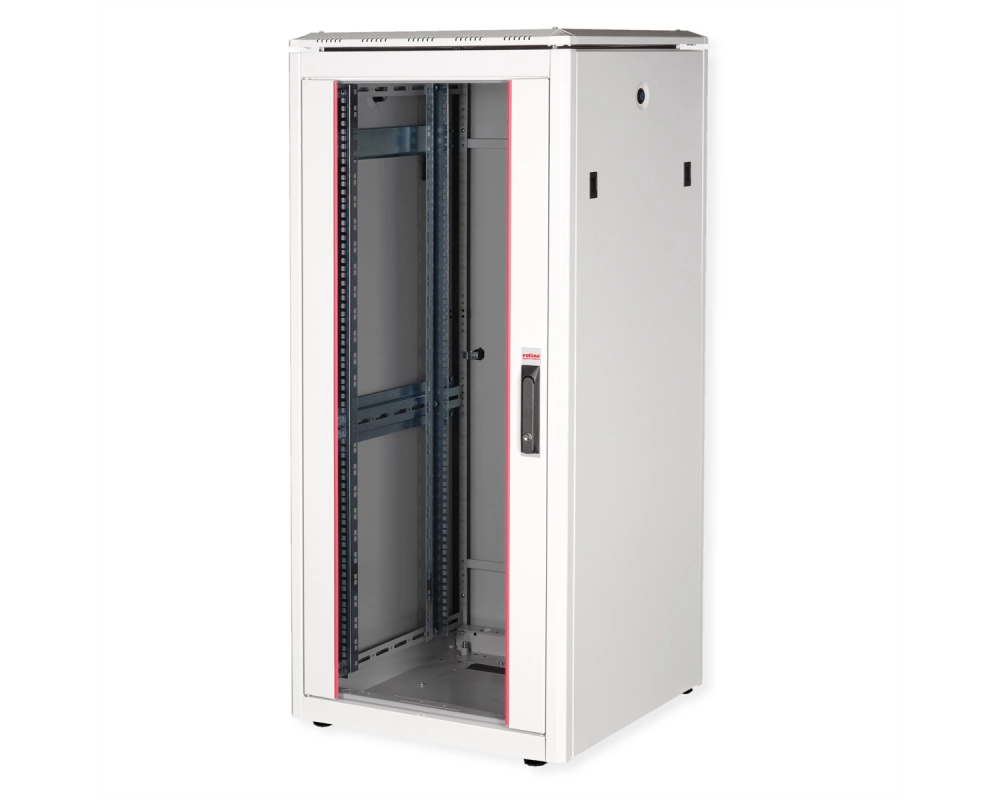 ROLINE 19-Zoll Netzwerkschrank Pro 26 HE, 600x600 BxT Glastür grau
