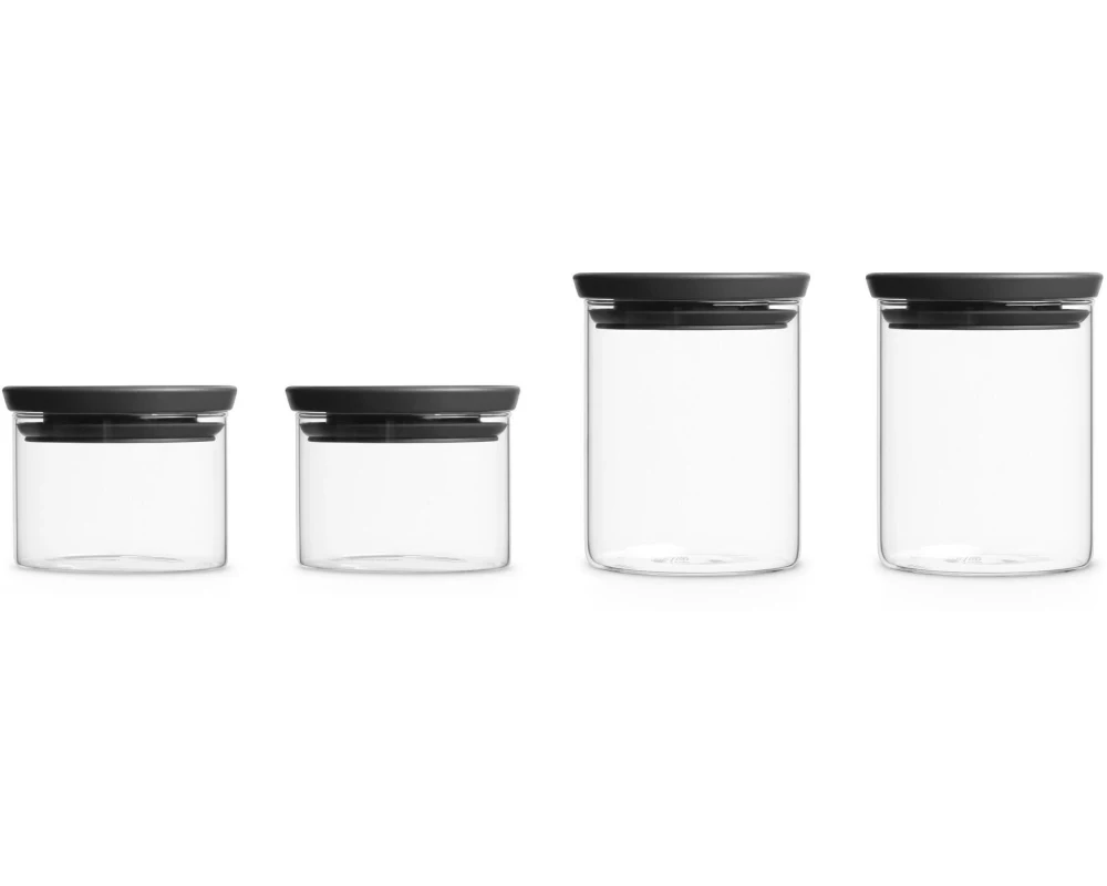 Brabantia Vorratsbehälter stapelbar 4 Stück, Transparent