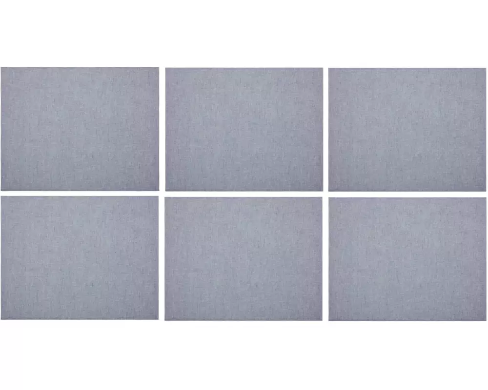 Urbanara Tischset Tolosa, 6 Stück, 38 cm x 50 cm, Jeansblau