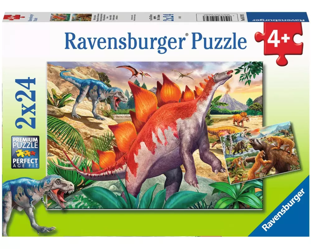 Ravensburger Puzzle Wilde Urzeittiere 2 x 24 Teile