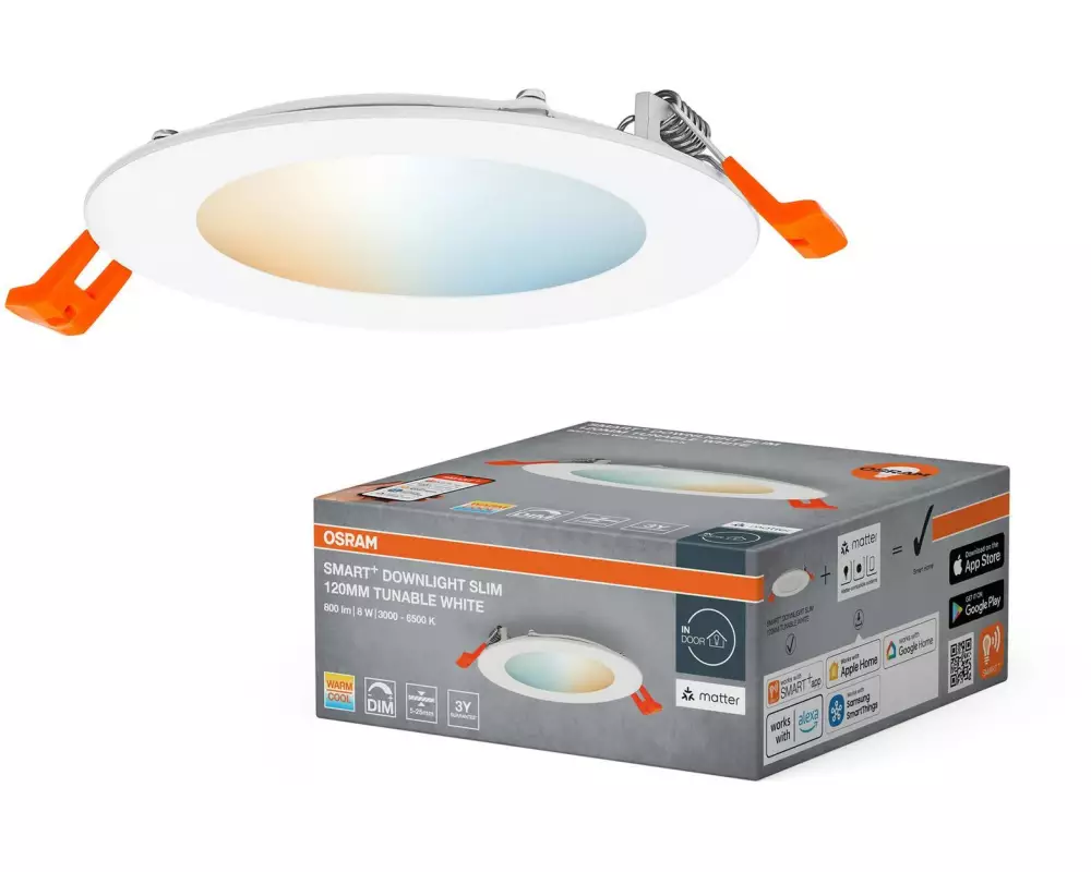 OSRAM Einbauleuchte SMART+ Matter Recess Slim 120 mm, TW