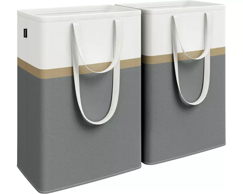 Songmics Wäschekorb 2er-Set 75 l, Weiss