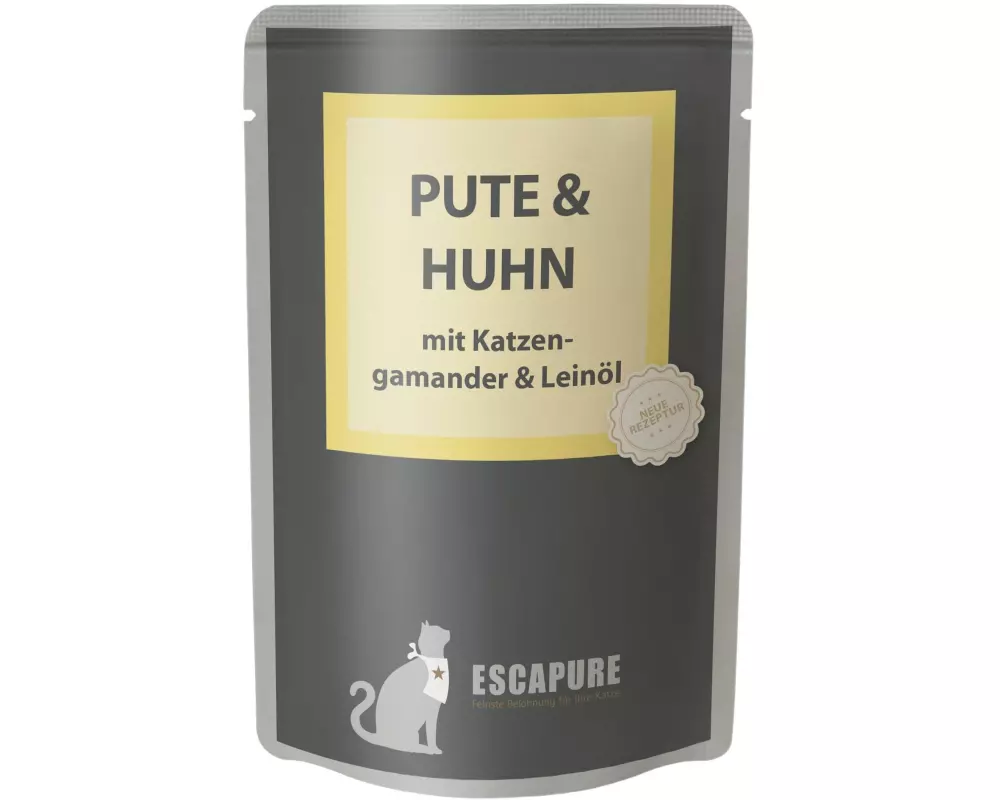 Escapure Nassfutter Pouch Pute & Huhn, 100 g