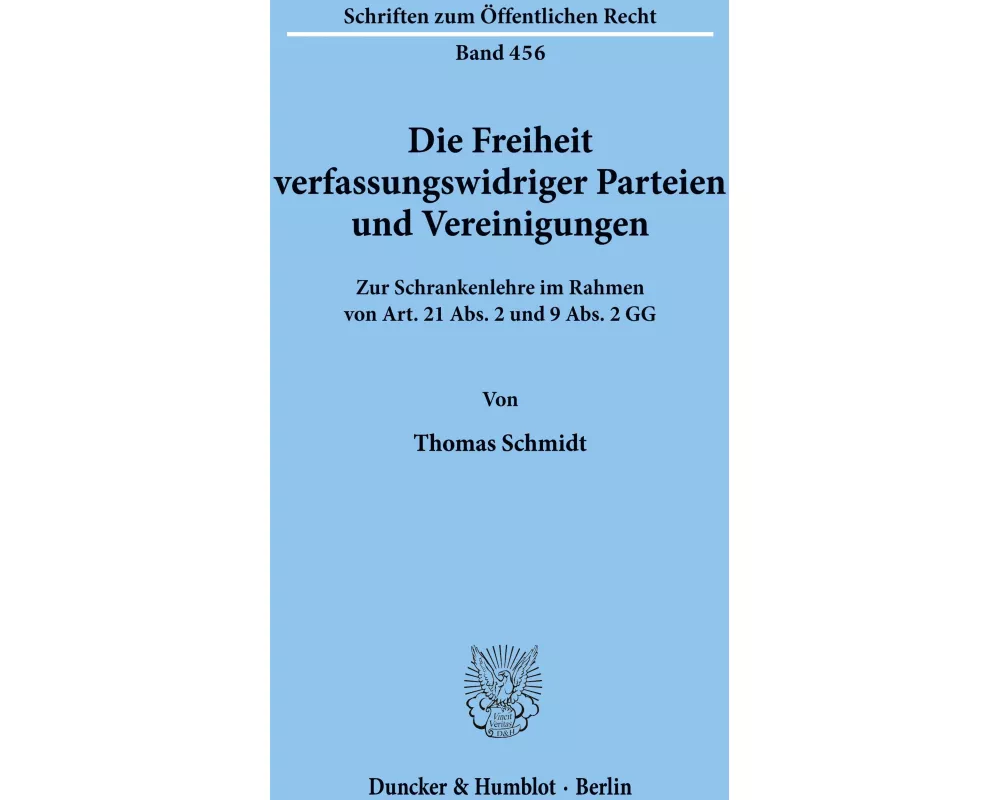 Die Freiheit verfassungswidriger Parteien und Vereinigungen
