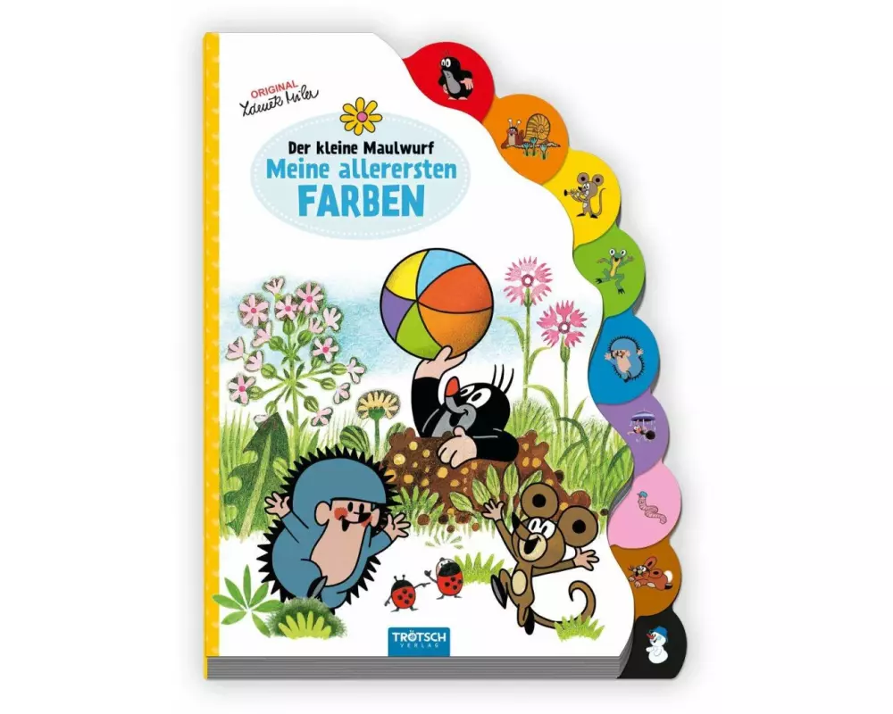 Trötsch Der kleine Maulwurf Pappenbuch mit Register Meine allerersten Farben