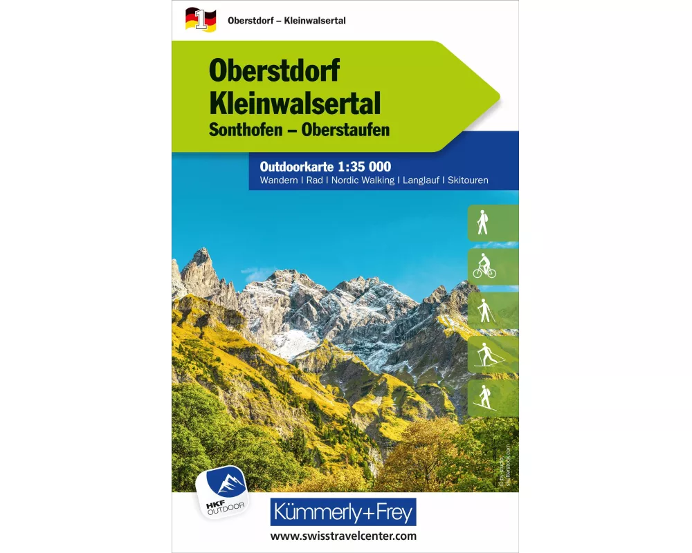 Kümmerly+Frey Outdoorkarte Deutschland 1 Oberstdorf, Kleinwalsertal 1:35.000