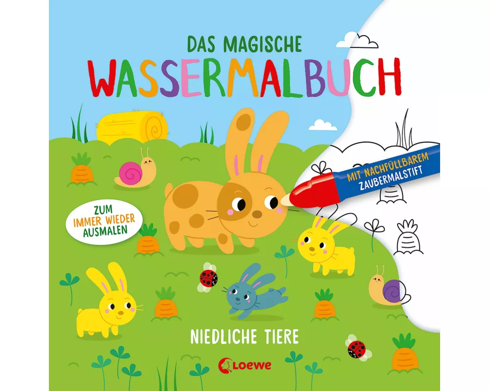 Das magische Wassermalbuch - Niedliche Tiere