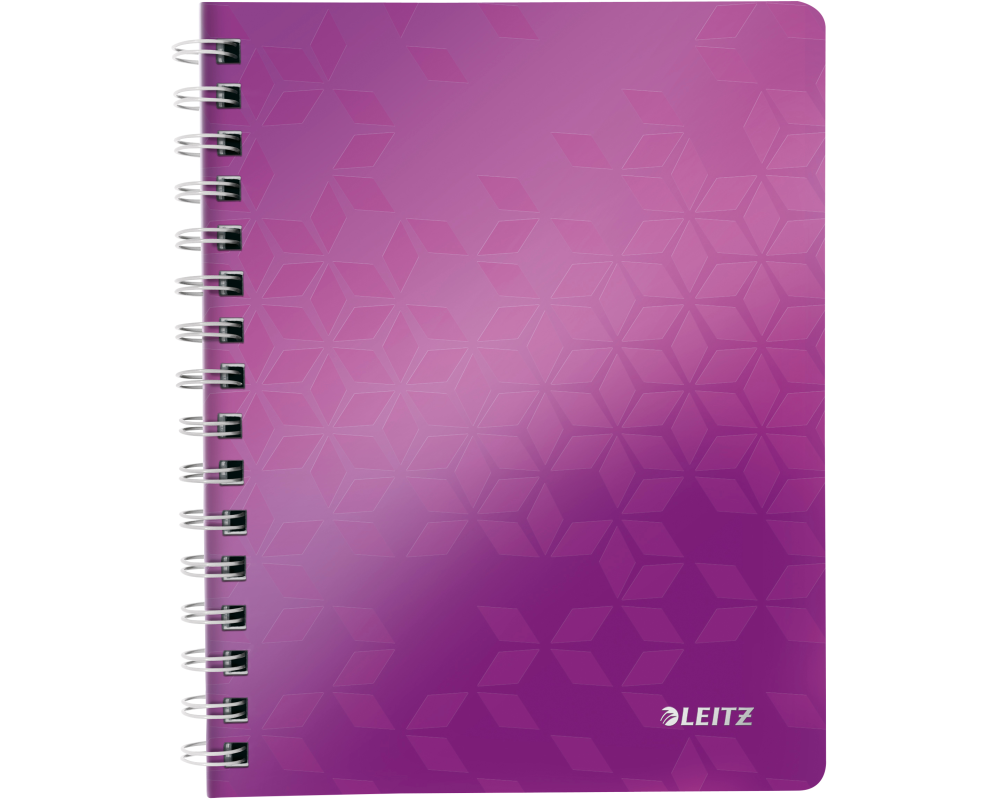 LEITZ Spiralbuch WOW PP A5 46390062 violett 80 Blatt