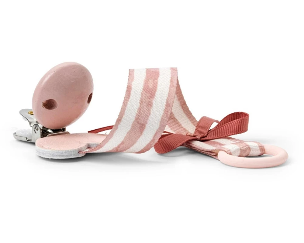 ELODIE Schnullerband Candy Stripes Polyester Silikon Edelstahl Holz