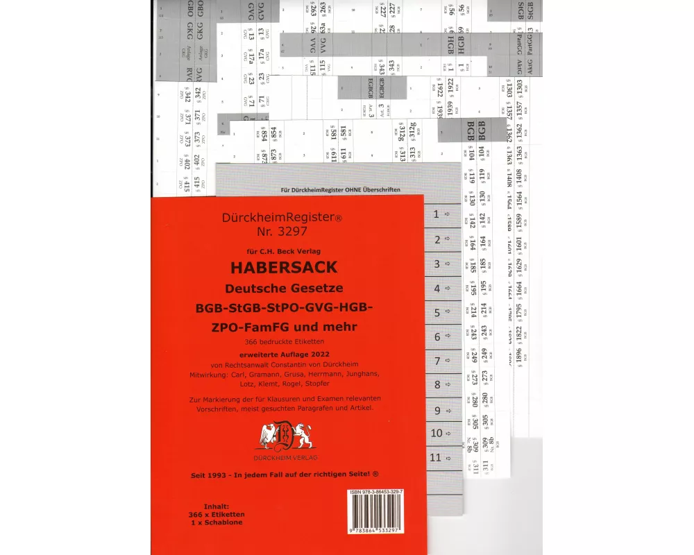 DürckheimRegister HABERSACK Gesetze und §§