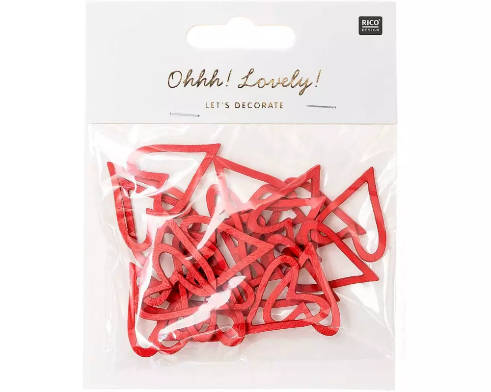 Rico Design Streudeko Herz offen 24 Stück, Rot