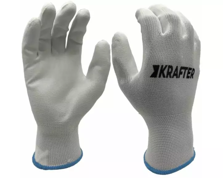 STRUCT Arbeitshandschuh Polyester, 9/L, 10er Pack, Weiss