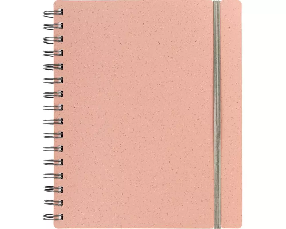 Kolma Notizbuch Weizenstroh A5, kariert, Rosa