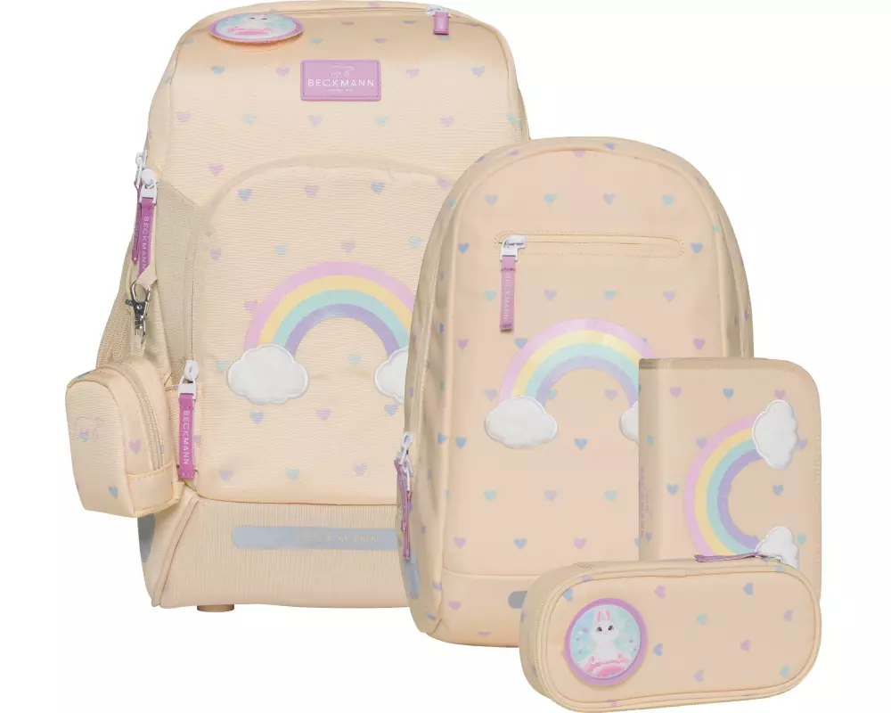 Beckmann Schulrucksack-Set Active Air Flx Yellow Heart, 6-teilig