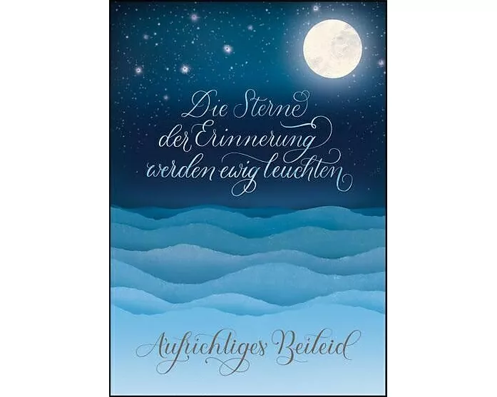 Doppelkarte. Aufrichtiges Beileid (Mond)