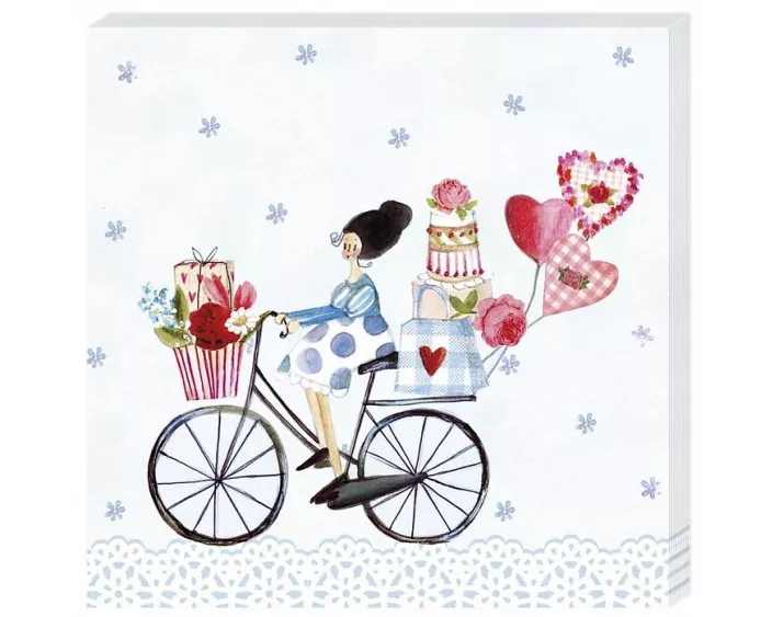 Cocktailserviette. Fahrrad