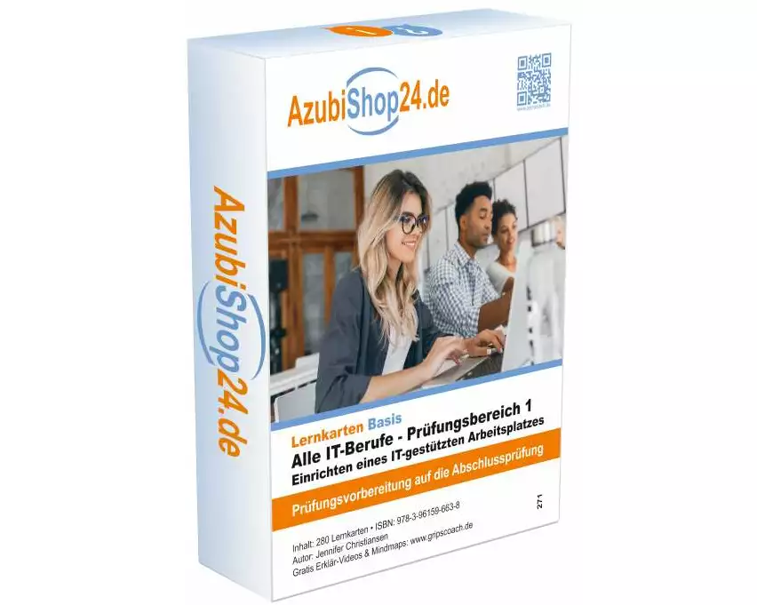 AzubiShop24.de Lernkarten Alle IT-Berufe - Prüfungsbereich 1 - Einrichten eines IT-gestützten Arbeitsplatzes
