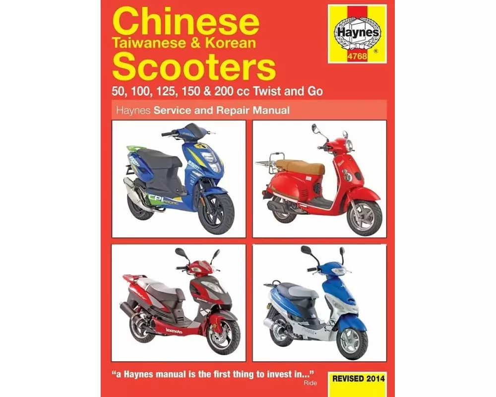 Chinese, Taiwanese & Korean Scooters 50cc, 125cc & 150cc (04-14) Haynes Repair Manual