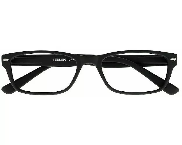 Brille. FEELING, G15500, schwarz, +3.00 dpt. Kunststoffbrille