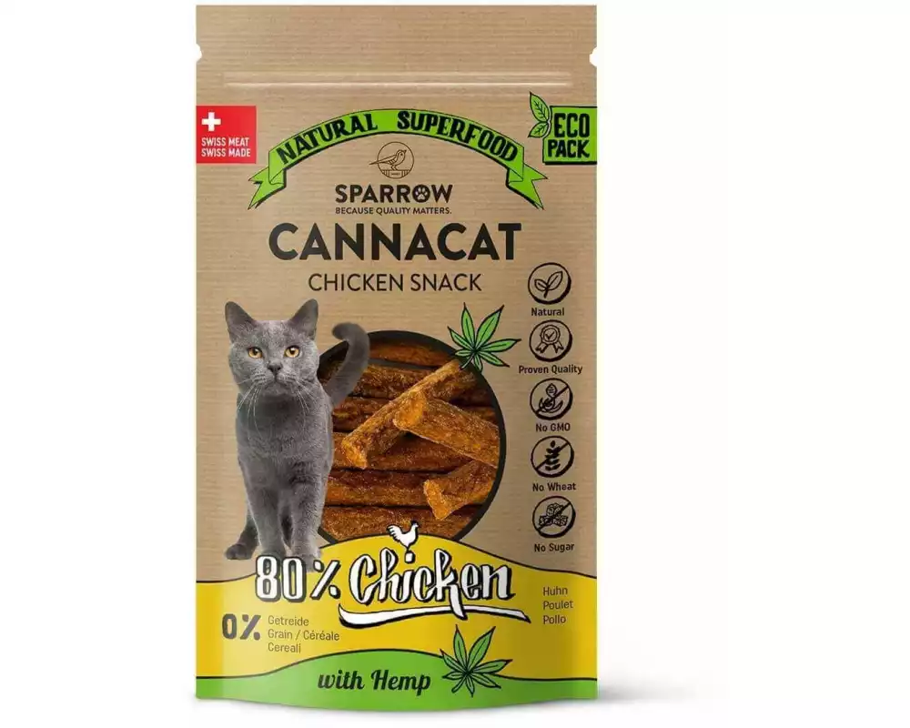 Sparrow Katzen-Snack CannaCat Relax Sticks mit CBD Huhn, 50 g