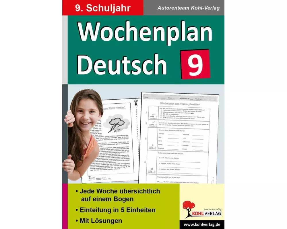 Wochenplan Deutsch / Klasse 9