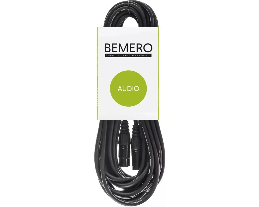 Bemero XLR-Kabel XLRf XLRm symmetrisch 20 m, Schwarz
