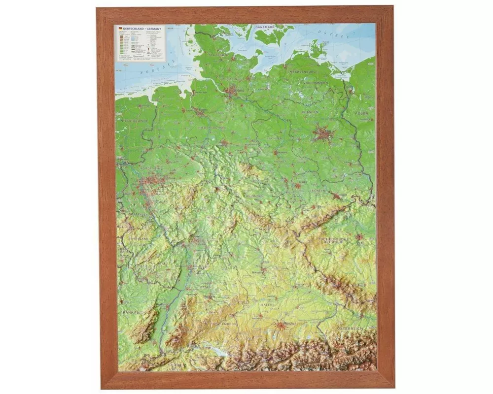 Relief Deutschland 1:2.4 MIO mit Holzrahmen