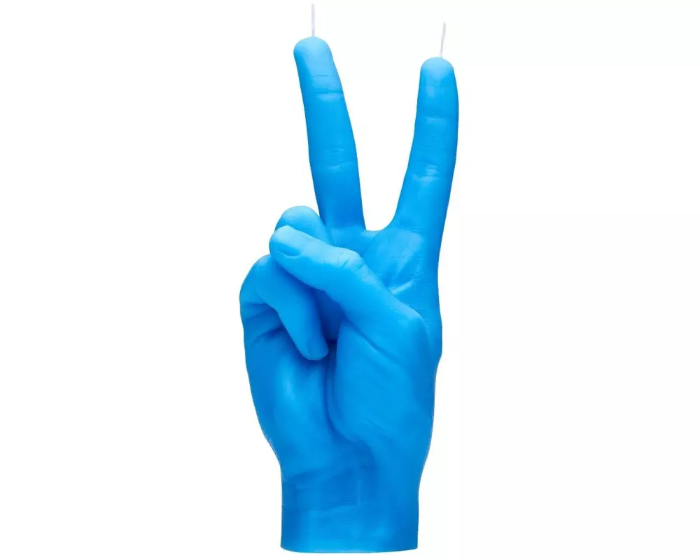 Mandatus Kerze Candle Hand Victory, Blau