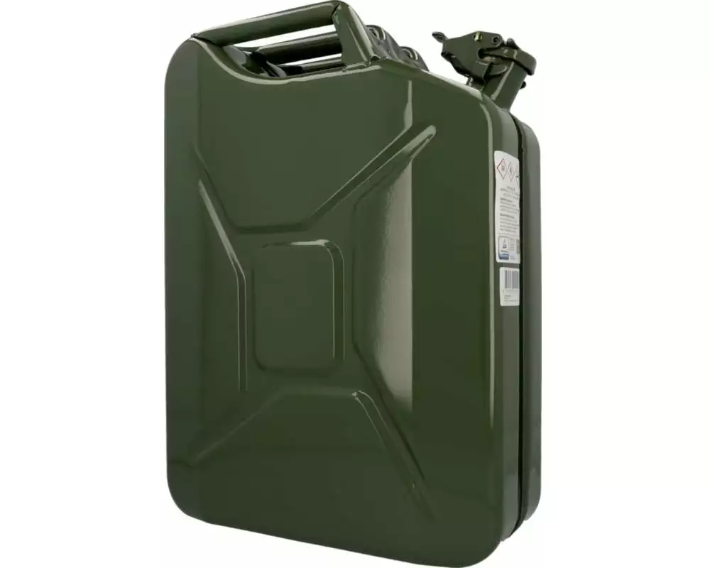 cartrend Benzinkanister 20 l Stahlblech oliv