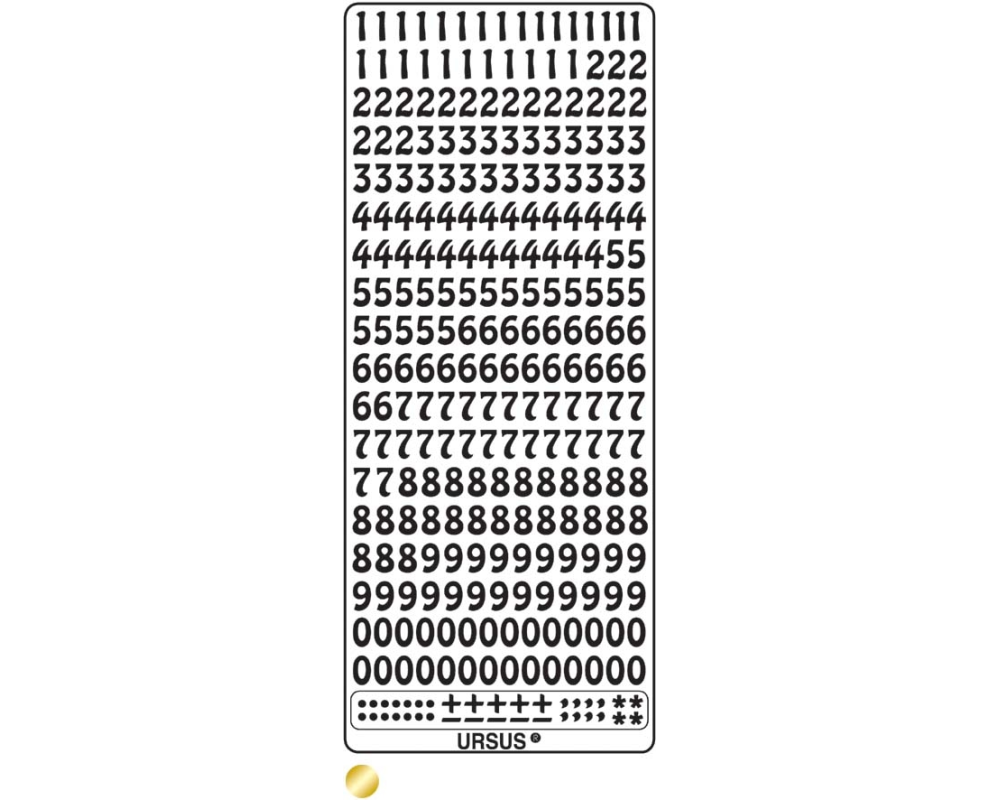 URSUS Kreativ Sticker 59100015 Zahlen gold